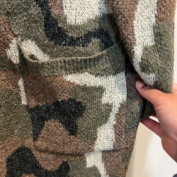 Lulus Green Camo Print Knit Cardigan - Picture 4 of 10